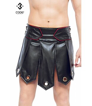 Heren gladiator rok met metalen ringen,Rood (XS/S)