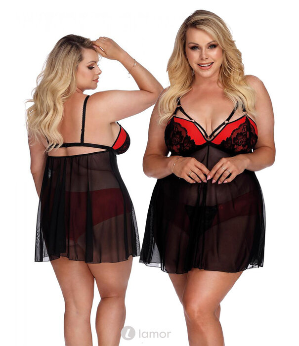 * ANAIS APPAREL Zwart rode Chemise Arcadia van Anais  Apparel