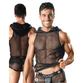 Zwart hoodie van transparant tule van het merk Anais men