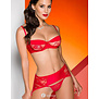 Sensuele en elegante 3-delige rode lingerie set Rayen
