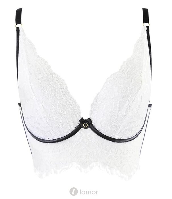 * AXAMI Wit met zwarte kanten bustier Annet, AX10481-W