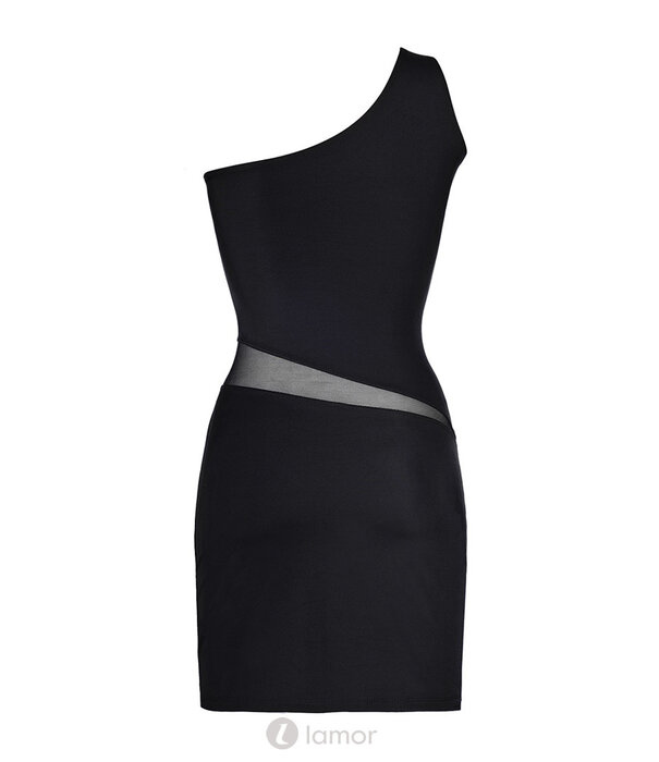 * AXAMI Sexy Zwart One shoulder jurkje, AX9099