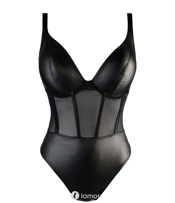 * AXAMI Verleidelijke body gemaakt van een combinatie van zachte tule en latexachtig materiaal