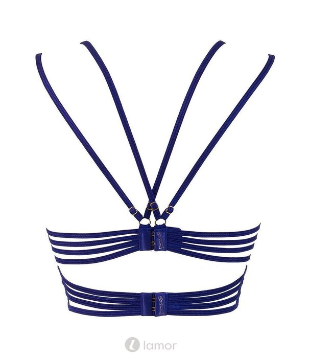 * AXAMI Sexy blauwe Bustier van gebloemd kant