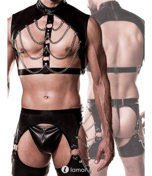 3-delige lederlook Heren set -GVH20051