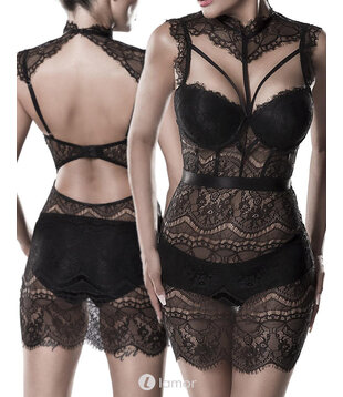 Zwart kanten NegligÅ½ van Grey Velvet ,GV15310