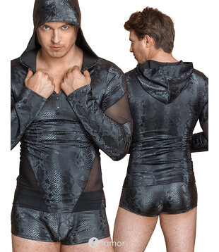 Capuchon shirt in Slangenleerlook, NK1567