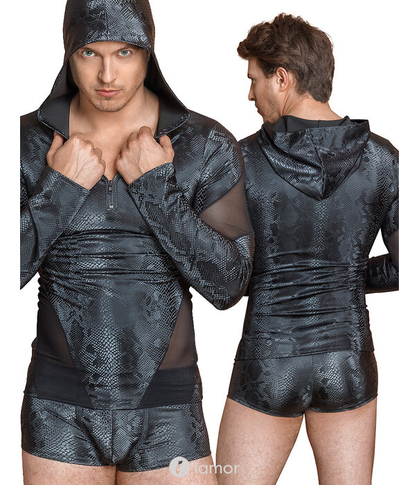 * NEK Capuchon shirt in Slangenleerlook, NK1567 merk N E K