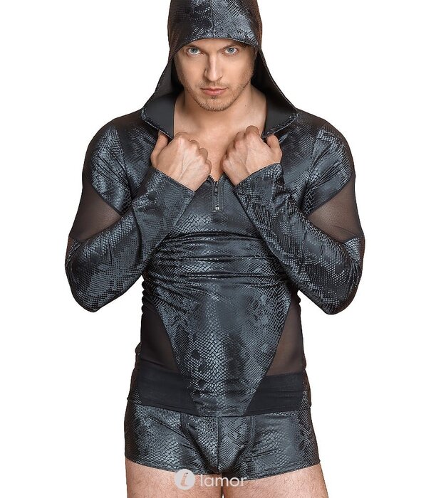 * NEK Capuchon shirt in Slangenleerlook, NK1567 merk N E K