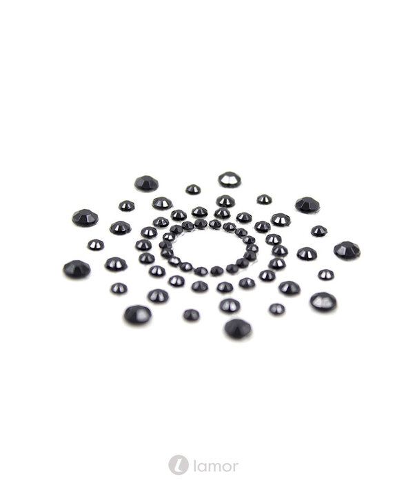* BE LILY Tepelplakkers van zwarte strass steentjes van Be Lily