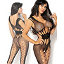 Sexy zwarte bodystocking Etain met spectaculaire snit