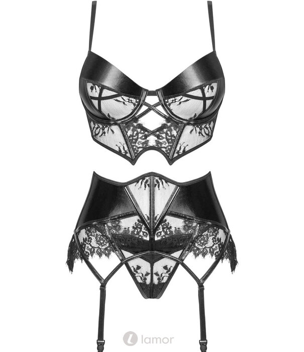 * BEAUTYNIGHT Sexy zwart 3-delige lingerie set Leonela