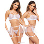 Sexy witte 3-delige lingerie set Peony
