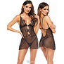 Sensueel Zwarte chemise Davina & string