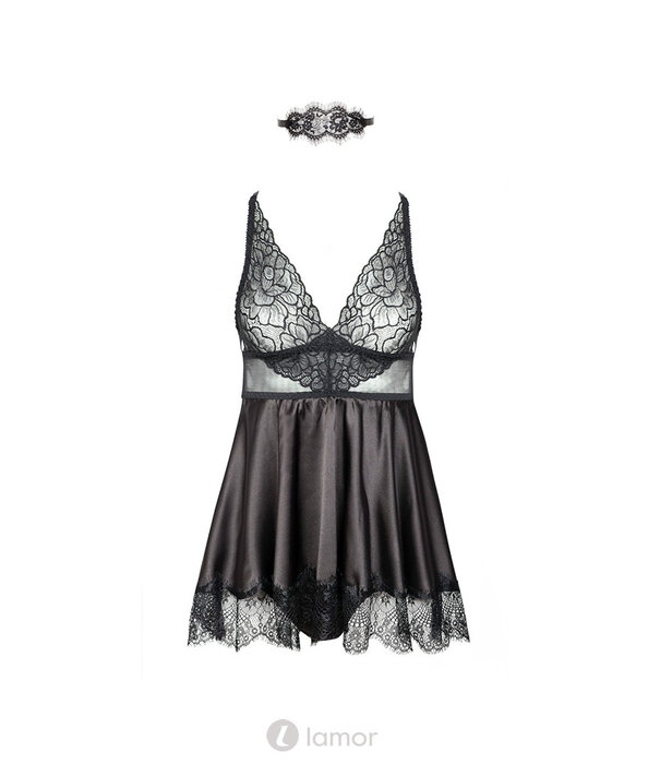 * BEAUTYNIGHT Sexy babydoll van Satijn look met hoogwaardig kant.