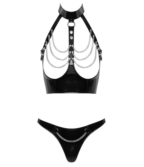 * BLACK LEVEL Zwart Ouvert Top & String van Black level