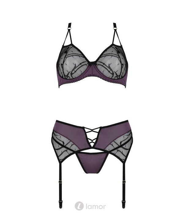 * CASMIR Marietta 3-delige set  in zwart en paars van Casmir