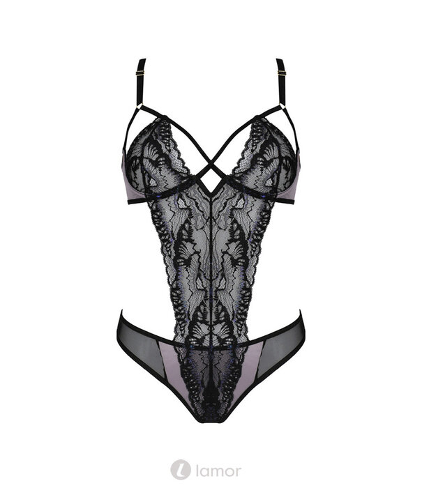 * CASMIR Megumi  Body in zwart en violet van Casmir