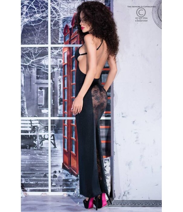 * CHILIROSE Lange jurk met transparante achterkant van Chilirose