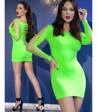 Neon Groen naadloze jurk, CR4617