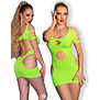 Sexy neon groen naadloos mini jurkje van Chilirose CR4671