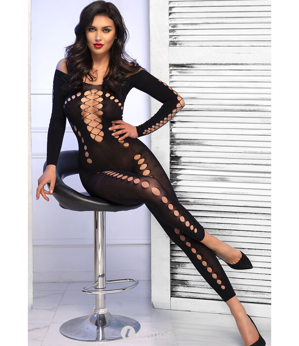 * CHILIROSE Off-shoulder bodystocking met uitsparingen