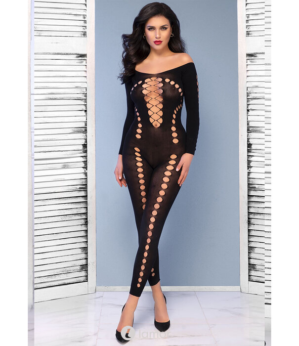 * CHILIROSE Off-shoulder bodystocking met uitsparingen