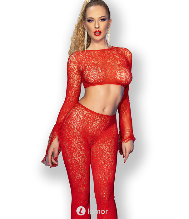 * CHILIROSE Sexy 2-delige rode kanten set van Chilirose