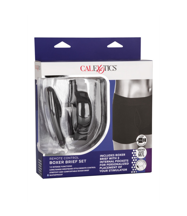 * CALEXOTICS Remote Control Boxer Brief Set M/L - Black