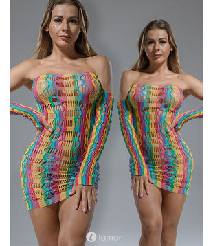 Rainbow strapless netjurkje CL60217