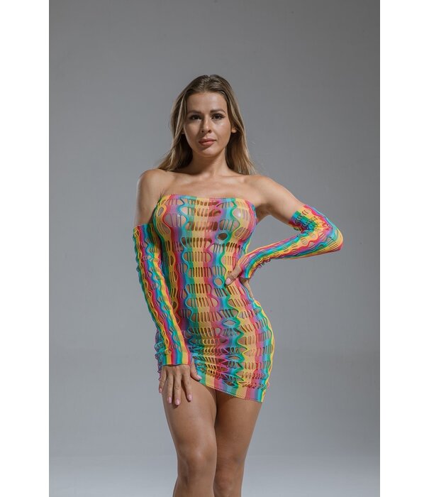 * CINDYLOVE Spannend Rainbow strapless netjurkje CL60217van het merk CindyLove