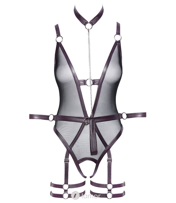 * COTTELLI BONDAGE Bondage body met kettinglijn en twee armboeien