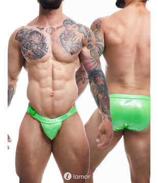 Groene wetlook Clip Tanga, CM-Emer4LD-G