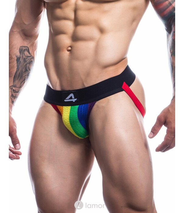 * CUT4MEN Kleurijke  gestreepte Jockstrap, CM-Pride van het merk Cut4Men
