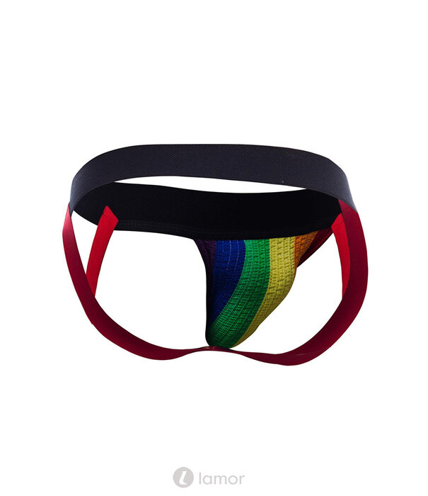 * CUT4MEN Kleurijke  gestreepte Jockstrap, CM-Pride van het merk Cut4Men