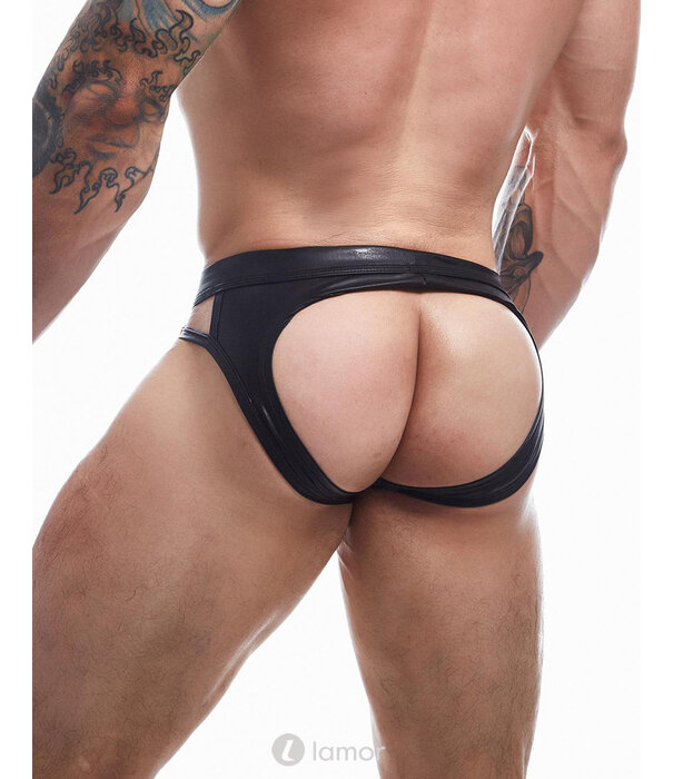 * CUT4MEN Zwarte wetlook Jockstrap van het merk Cut4Men