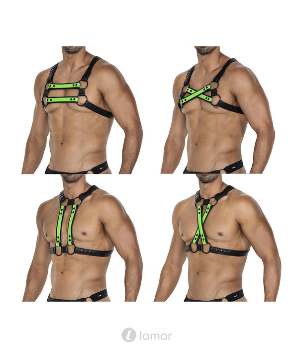 * CUT4MEN 4-way Zwart/Groen harnas06  van het merk Cut4Men