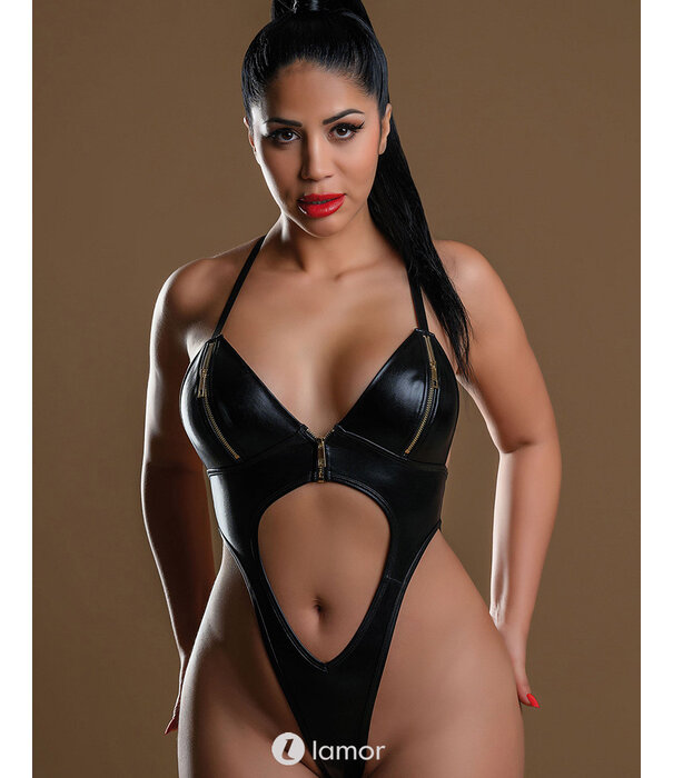 * DARING INTIMATES Wetlook Bodysuit met Ritssluiting van het merk Daring Intimates