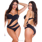 Sexy zwarte Body met inkepingen