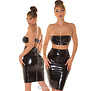 Sexy zwarte Hight waist rok met rits in latexlook