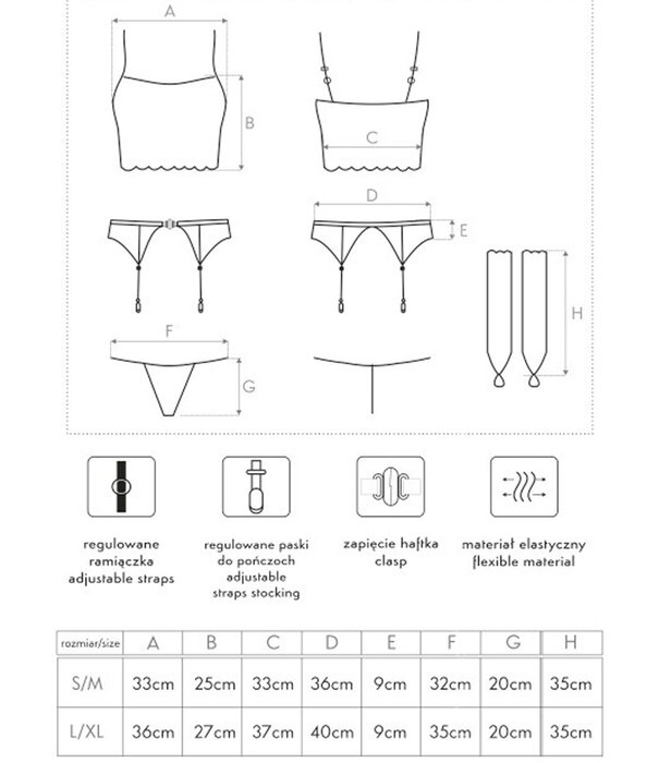 * LIVCO CORSETTI Verleidelijke zwarte lingerie set, Modesta black