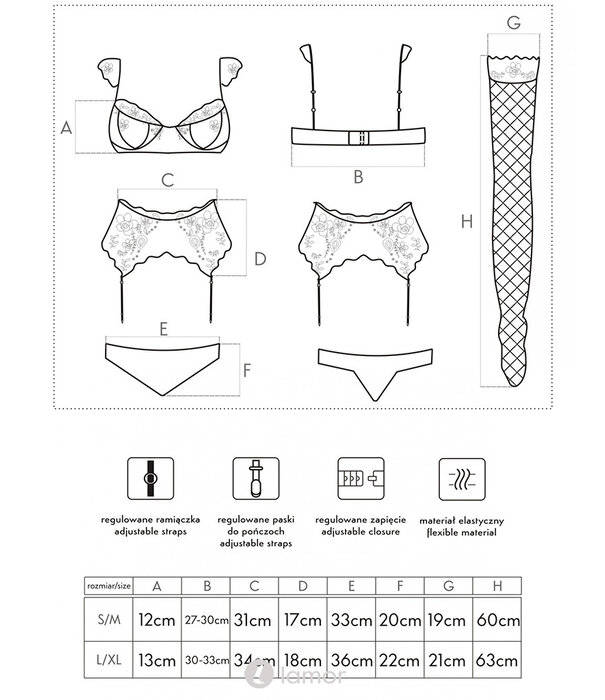 * LIVCO CORSETTI Verleidelijke zwarte lingerie set  Irissan  van Livco Corsetti