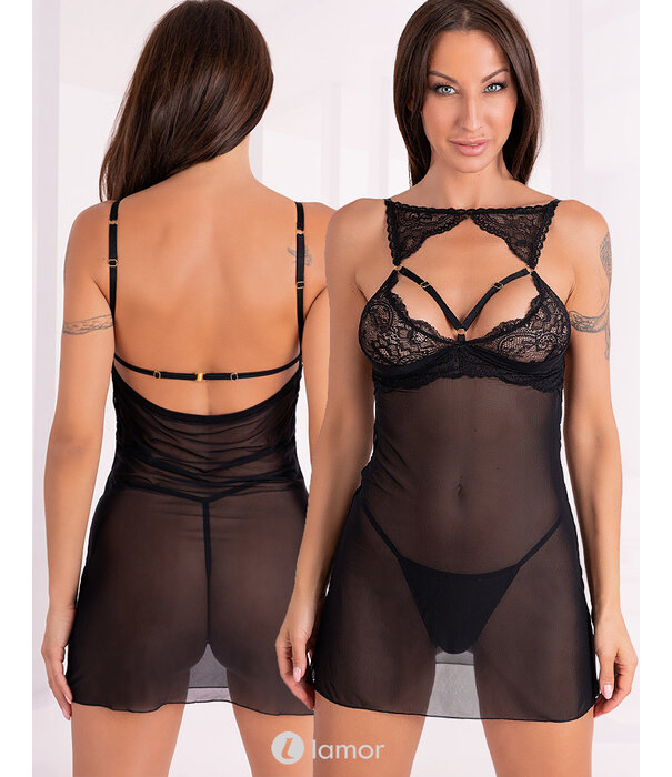 * LIVCO CORSETTI Spannend zwarte chemise Krolina van Livco Corsetti