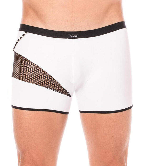 * LOOK ME  Heren boxer met een mesh deel en elastische witte stof van  het merk Look Me