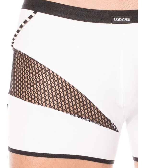 * LOOK ME  Heren boxer met een mesh deel en elastische witte stof van  het merk Look Me