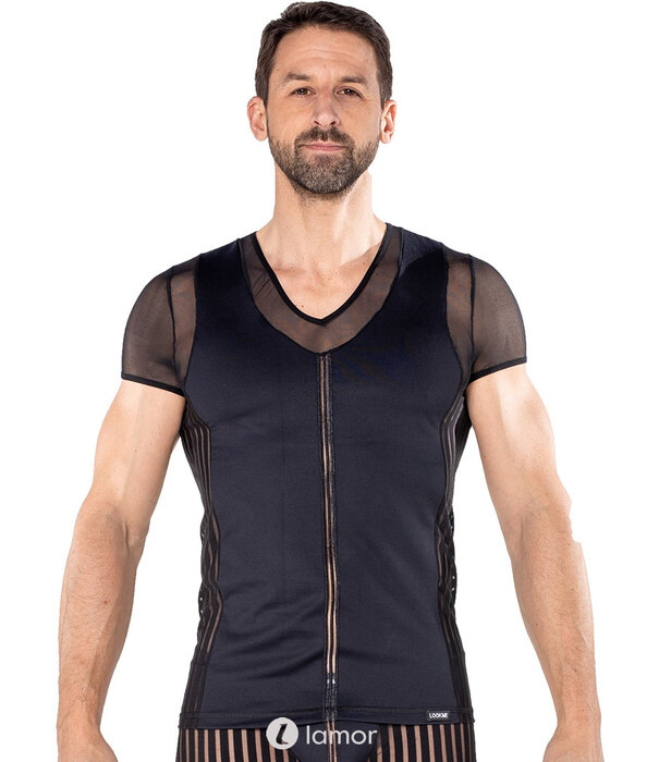 * LOOK ME T-shirt gemaakt van een mix van ondoorzichtige stof en fijn mesh-materiaal van het merk Look Me