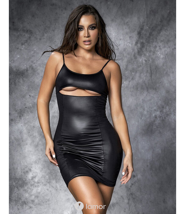 * Mapale Mini-jurkje van rekbaar wetlook materiaal met uitsparingen  van  MapalÅ½