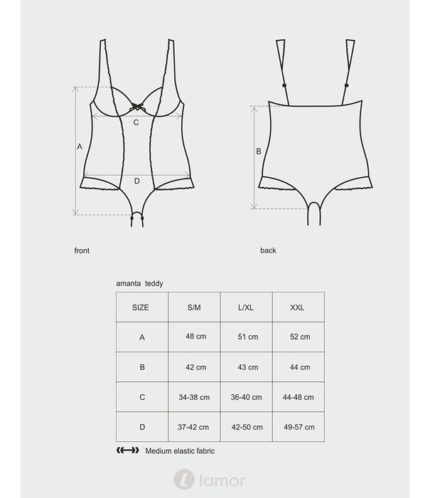 * OBSESSIVE Adembenemende  body Amanta met turquoise accenten