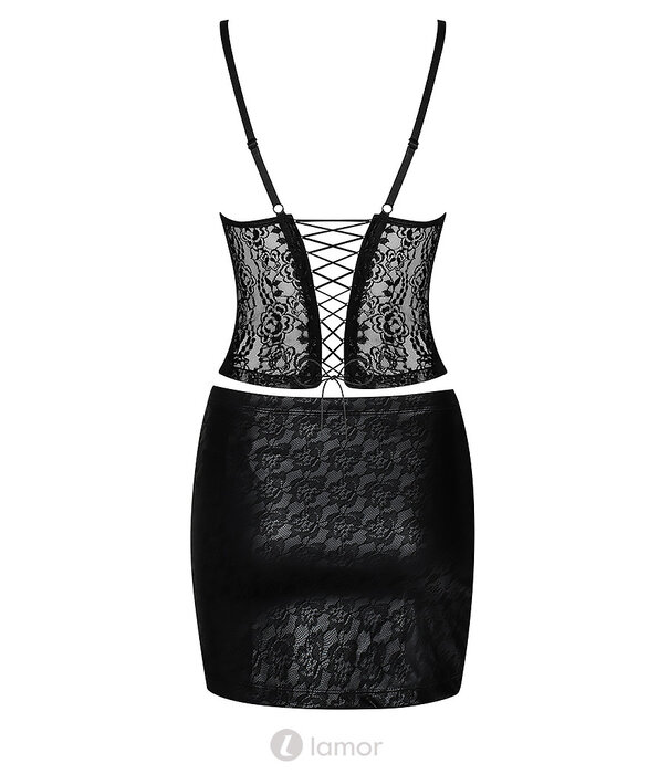 * OBSESSIVE Sexy zwart korset met rokje Felisita van Obsessive
