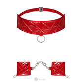 Rode Choker en handboeien Hunteria van Obsessive